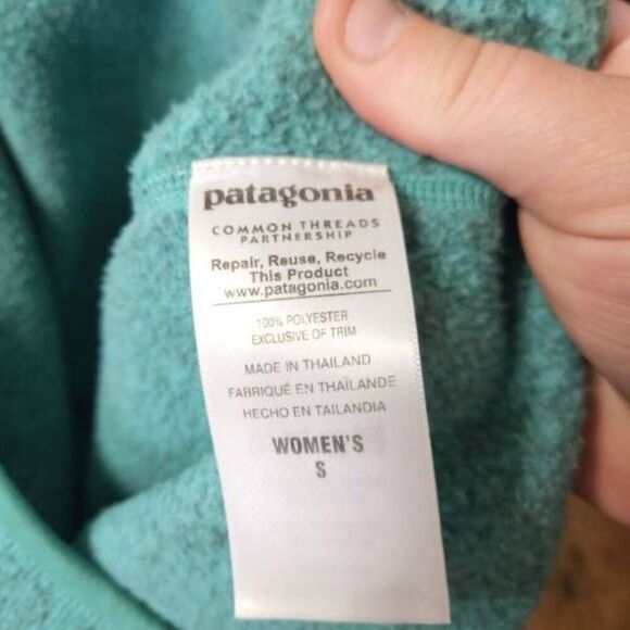 Patagonia Better Sweater 1/4 Zip Jacket Bend Blue Teal Sz S - Picture 4 of 5